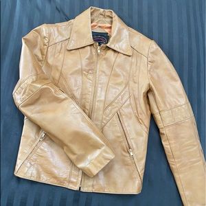 Tan leather jacket